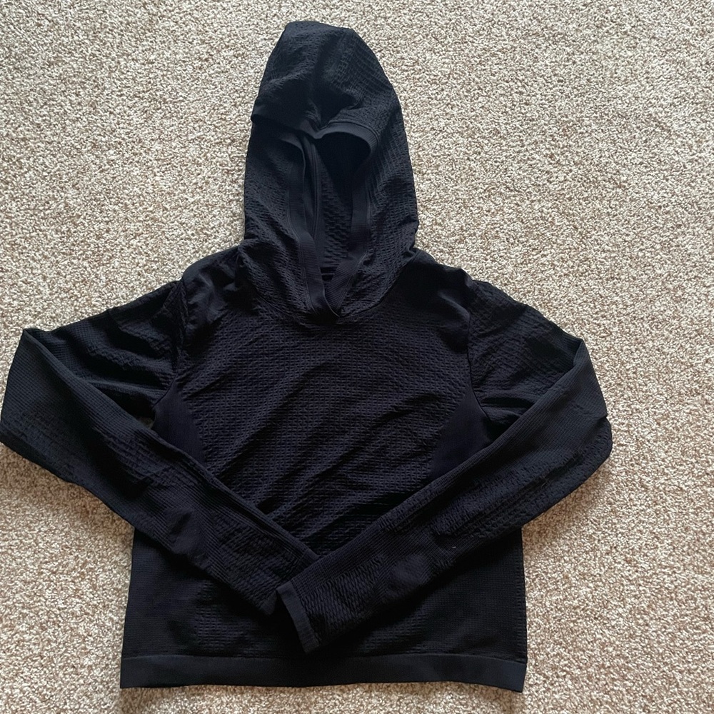 Athleta Black Hooded Top